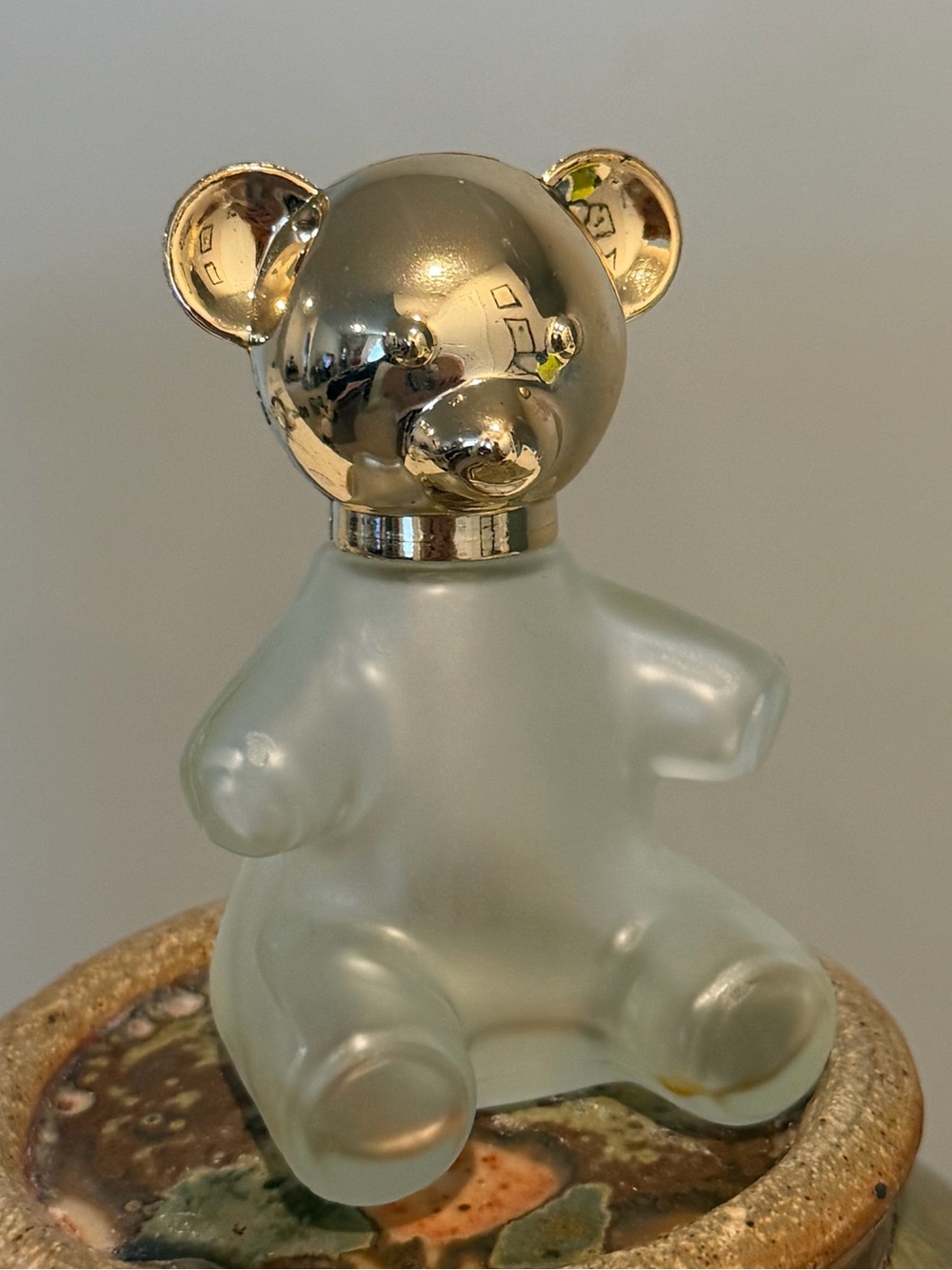 Avon Vintage Frosted Glass Bear Perfume Bottle EMPTY